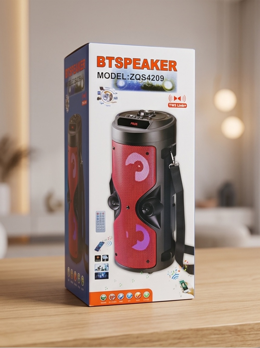 BTSpeaker Model ZQS4209 Portable Bluetooth Speaker - Red